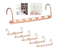 Relaxdays 6x Gruccia Multipla, per 12 Stampelle, Organizer per Armadio Salvaspazio, Appendino da 26 cm, Metallo, Rame