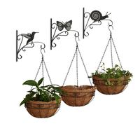 Relaxdays 6x portavasi da parete con fioriere