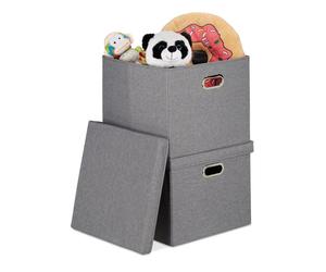 Relaxdays 6x scatole portaoggetti grigie