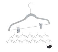 Relaxdays 72x grucce in velluto con pinze grigio