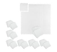Relaxdays 72x Tappeto da Palestra, 30x30 cm, Piastrelle, 6,48 m², Tappetino a Puzzle, per Pesi da Fitness, in Gomma, Bianco