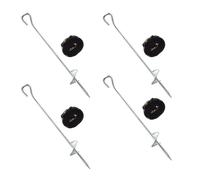 Relaxdays Set di Picchetti da Trampolino, 8 Pezzi, con Cinghia, Resistente a Intemperie, Acciaio Zincato, Nero/Argento