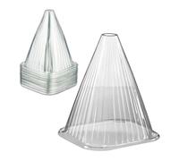 Relaxdays Protezioni per Piante, Set 80 Coni Protettivi Antilumaca e Anti Gelo, Piantine, 22x19x19 cm, PVC, Trasparente