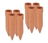 Relaxdays 8X Coni Irrigatori per Piante, Irrigazione a Goccia, Bottiglia Innaffiatoio 1,5 L HxD 19x4,5 cm, Terracotta