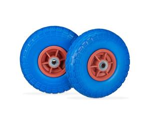 Relaxdays 8x Ruote per carrello in blu e rosso