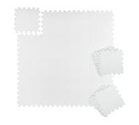 Relaxdays 96x Tappeto da Palestra, 30x30 cm, Piastrelle, 8,64 m², Tappetino a Puzzle, per Pesi da Fitness, in Gomma, Bianco