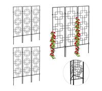 Relaxdays 9X Griglie per Piante Rampicanti, Pannelli da Piantare, 122 x 30,5 cm, Traliccio per Giardinaggio, Nero
