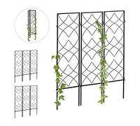 Relaxdays 9X Griglie per Rampicanti, Pannelli da Piantare per Piante, 122 x 31 cm, Traliccio Giardinaggio, Nero