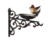 Relaxdays Abbeveratoio, Vaschetta per Uccelli, in Ghisa, a Parete, Resistente Intemperie, Antiruggine, 24x28x14, Bronzo