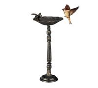 Relaxdays Abbeveratoio, Vaschetta per Uccellini da Terra, Decorazione da Giardino, Accessori per Uccelli, 40 cm, Bronzo
