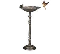 Relaxdays Abbeveratoio Vaschetta per uccellini da terra – Decorazione giardino 74,5 cm Bronzo