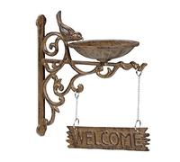 Abbeveratoio in ghisa per uccelli Mangiatoia decorativa 1,4 kg Antiruggine