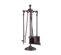 Set da 5 accessori da camino in ghisa Utensili per focolare Resistente Antico