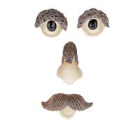 Relaxdays Scultura da Giardino, 4 Accessori per Viso Alberi, Decorazione Tronco, Poliresina Resistente, Multicolore, Set 4