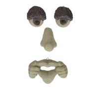 Relaxdays Accessori Decorativi per Alberi, Set 4 Parti Raffiguranti il Viso di una Persona, in Poliresina, Beige Marrone