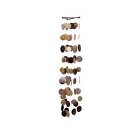 Relaxdays Acchiappasogni con ghirlanda di conchiglie perle legno marino sonaglio per giardino balcone 117 cm colorato