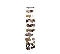 Relaxdays Acchiappasogni con ghirlanda di conchiglie perle legno marino sonaglio per giardino balcone 117 cm colorato