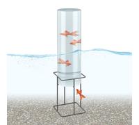 Relaxdays Acquario Laghetto Giardino, Torre per Pesci Rossi, Vaschetta Verticale HxD: 61,5 x 20 cm, Acrilico, Metallo