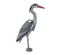 Relaxdays Figura Decorativa a Forma di Airone, Spaventa Aironi, Cenerino, Con Asta, per Laghetto in Giardino, PE, Grigio