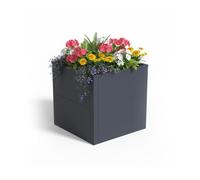 Relaxdays Aiuola rialzata, acciaio verniciato, per fiori, piante & ortaggi, varie misure, grigia