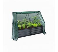 Relaxdays Aiuola rialzata con Serra per Fiori, Piante e ortaggi, 92x125x95 cm, Antracite