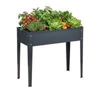 Relaxdays Aiuola rialzata Giardino e Balcone in Acciaio Verniciato, HxLxP 80x85x40 cm, Antracite