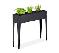 Relaxdays Aiuola Rialzata, HLP 83 x 99 x 26 cm, Orto per Balcone, Giardino e Terrazza, per Piantare Verdure e Erbe, Nero