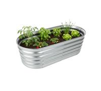 Aiuola rialzata semicircolare fiori ortaggi erbe piante giardino urbano