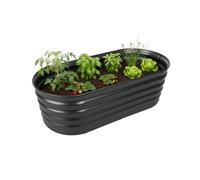 Aiuola rialzata semicircolare fiori ortaggi erbe piante giardino urbano