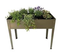 Relaxdays Aiuola rialzata per Giardino, Balcone e terrazza, Acciaio Verniciato, 80x85x40 cm, Beige