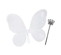 Relaxdays Ali da Fata con Bacchetta Magica, Costume Carnevale, Scintillante, Bianco e Argento, adatte ai bambini dai 3 anni, 10024080_49