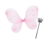 Relaxdays Ali da Fata con Bacchetta Magica, Costume da Bambini per Carnevale, Scintillante, Rosa e Argento, 10024080_52