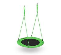 Relaxdays Altalena a Nido, Dondolo per il Giardino, per Bambini e Adulti, Ø 90 cm, Regolabile, fino a 100 Kg, Verde