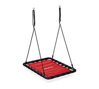 Relaxdays Altalena a Nido per Esterni, Dondolo per Il Giardino, Regolabile, Carico Fino a 100 kg, LP103x77cm, Rosso Nero, 103x77cm
