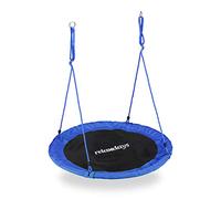 Relaxdays Altalena da Giardino a Nido, per Bambini e Adulti, Regolabile, Ø 110 cm, Portata Max. 100 kg, Blu Unisex, 150.00 x 110.00 x 110.00 cm