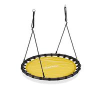 Relaxdays Altalena da Giardino a Nido, per Bambini e Adulti, Regolabile, Ø 120 cm, Portata Max. 100 kg, Gialla