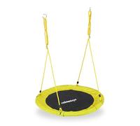 Relaxdays Altalena da Giardino a Nido, per Bambini e Adulti, Regolabile, Ø 90 cm, Portata Max. 100 kg, Gialla Unisex, 150.00 x 90.00 x 90.00 cm