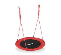 Relaxdays Altalena da Giardino a Nido, per Bambini e Adulti, Regolabile, Ø 90 cm, Portata Max. 100 kg, Rossa Unisex, Rosso, 150.00 x 90.00 x 90.00 cm