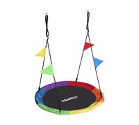 Relaxdays Altalena nido per bambini con bandierine