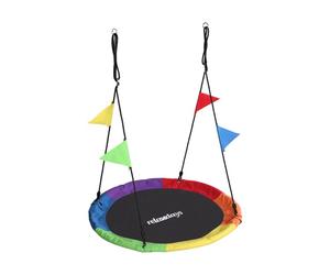 Relaxdays Altalena nido per bambini con bandierine