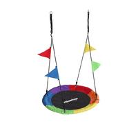 Relaxdays Altalena nido per bambini con bandierine