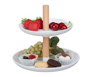 Relaxdays Alzata per dolci in plastica e legno
