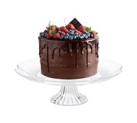 Relaxdays Alzatina per Dolci con Base, Alzata Porta Torta da Cucina, HxD 10 x 29 cm, Piatto in Plastica, Trasparente