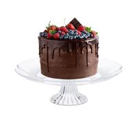 Relaxdays Alzatina per Dolci con Base, Alzata Porta Torta da Cucina, HxD 10 x 29 cm, Piatto in Plastica, Trasparente, 10 x 29 x 29 cm