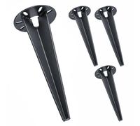Relaxdays Ancoraggi da terra per lampade da giardino, set da 4, antracite | Passacavi, paletti 30 cm, acciaio inox