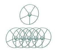 Relaxdays Anelli di Supporto per Piante Perenni e Arbusti, Set da 6, D: 39 cm, Sostegni Rotondi in Plastica, Verde Scuro