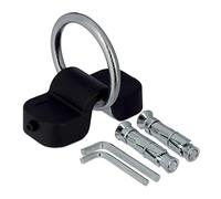 Relaxdays Anello Antifurto Bici e Moto, 10 mm, Ancoraggio a Muro Biciclette e Scooter, Acciaio, Plastica, Nero Argentato