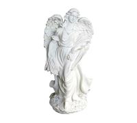 Relaxdays Angelo Custode XXL, poliresina, HxLxP 46,5x23x14 cm, Bianco | Resistente a intemperie, gelo e UV