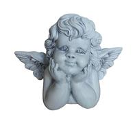 Relaxdays Angelo per Tomba, Resistente a intemperie e Gelo, 31×40×22 cm, poliresina, Grigio Pietra