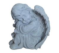 Relaxdays Angelo per Tomba Resistente alle intemperie e al Gelo, poliresina, Grigio Pietra, 24x24x15 cm